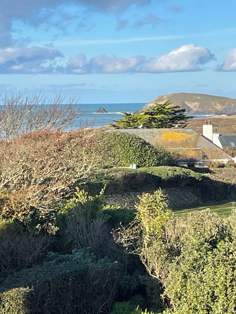 Upstairs view looking out to Dinas Head and Bull rock