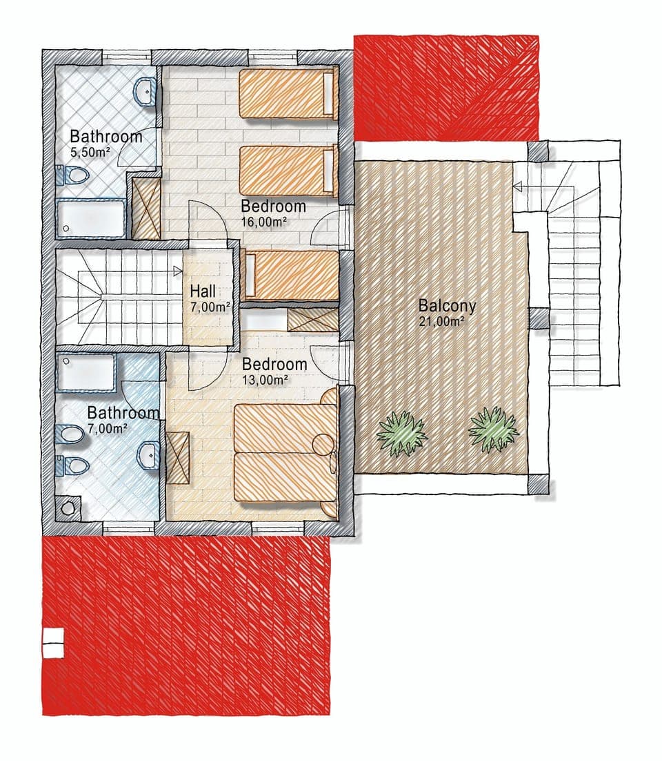 Upper floor plan