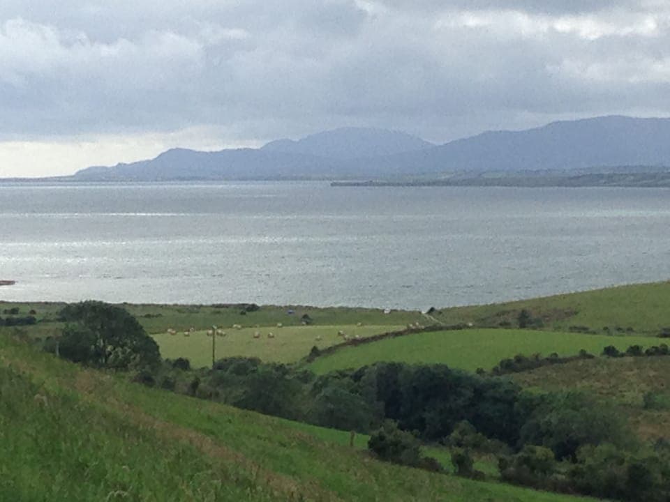 Slieve League mountain seen from the last field of the farm, across Donegal Bay.