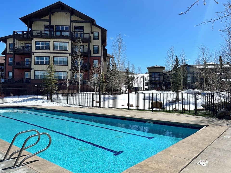 Saltwater heated pool is enjoyable all year round! BC1 and Base Lodge nearby.