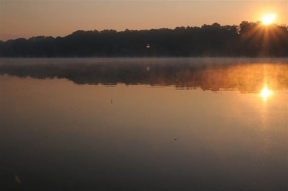 Sunrise view from our lake house in June!
