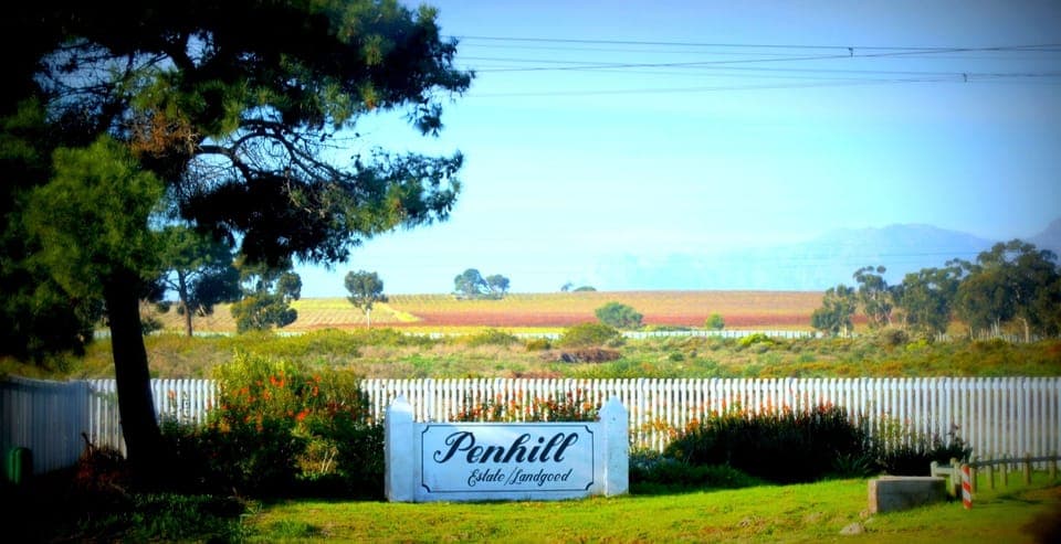 Entrance into Penhill Estate bordering the Stellenbosch wine farms.