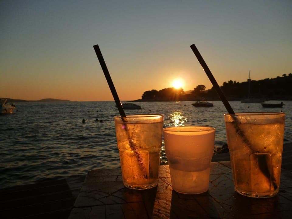 cocktails hvar in the sunset