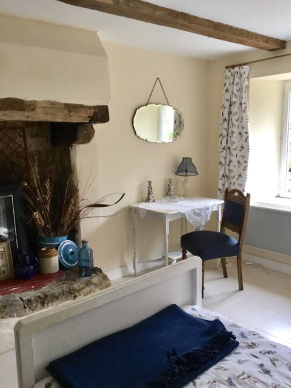 Fireplace in the garden bedroom