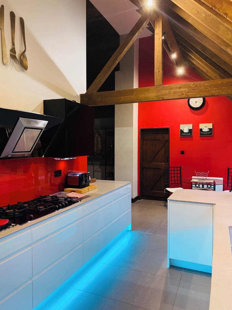 Super modern kitchen with a variety of hi end appliances