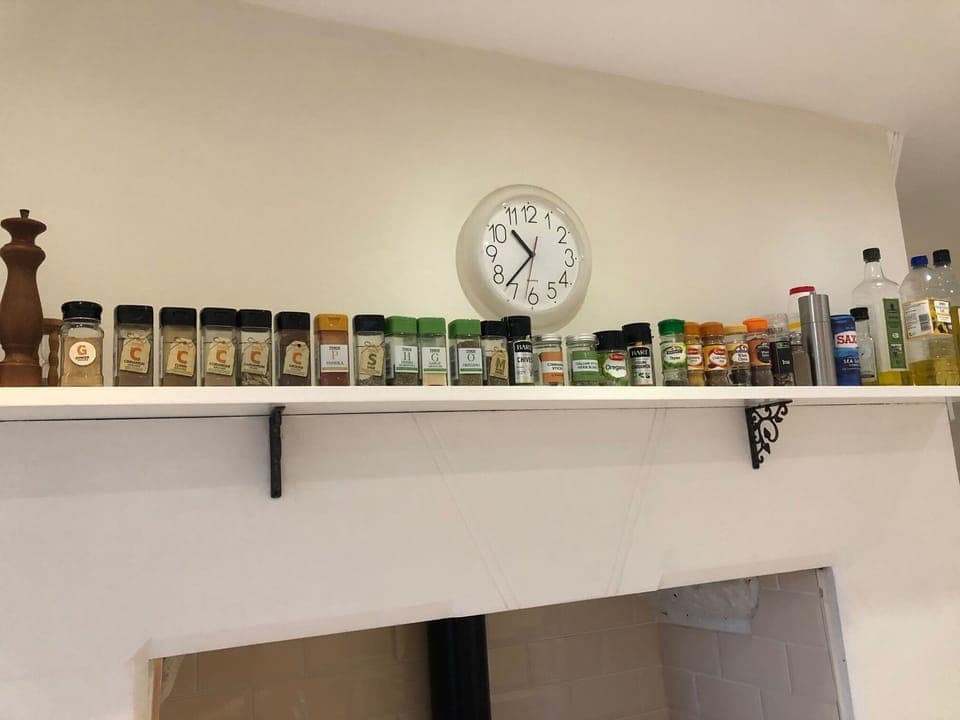 Herbs and spices are provided
