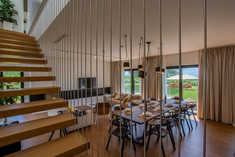 Stairway from dining towards upstairs. 