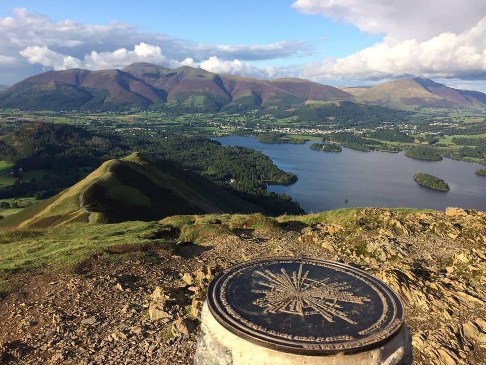 The top of Cat Bells with a view over Keswick - accessible by the Keswick Launch