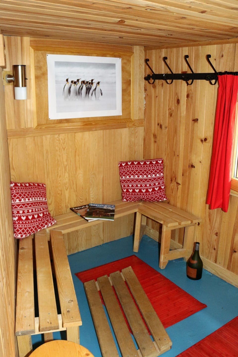 The sauna changing room