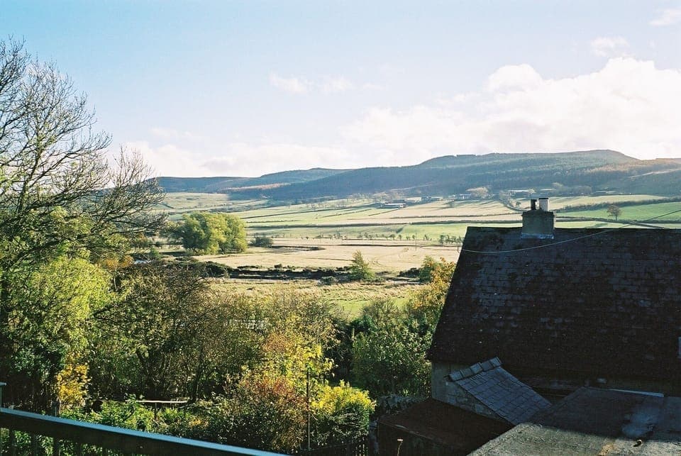 View from balcony over Simonside Hills