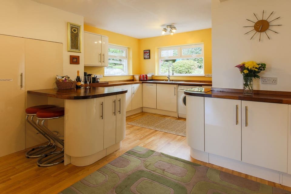 A fully equipped open plan kitchen.