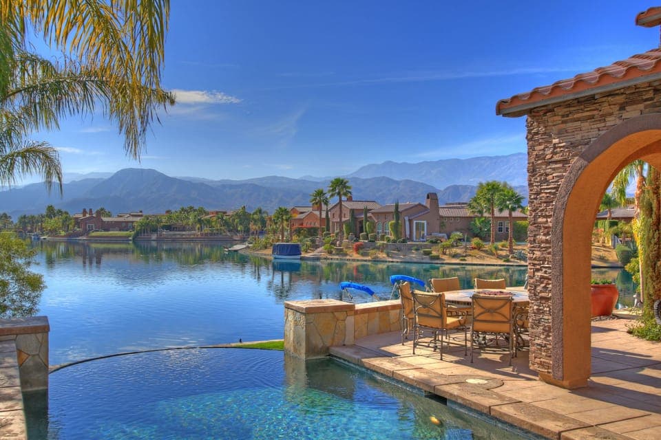 Lake view from infinity pool.