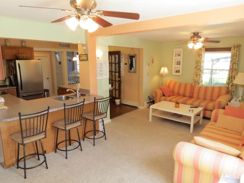Family Room with lots of seating and open to the kitchen