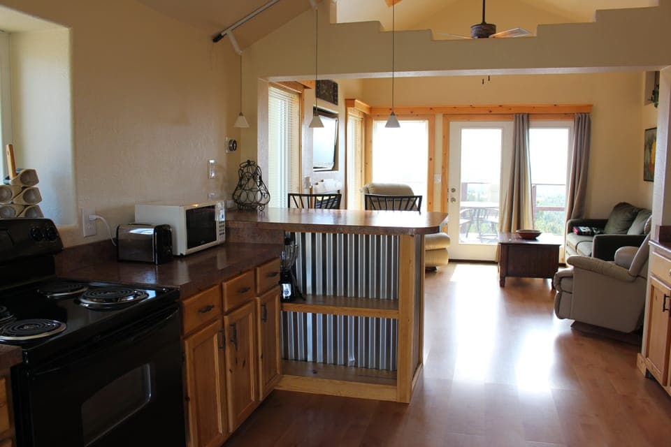 Open concept Kitchen/Living Room.  Fully stocked kitchen .