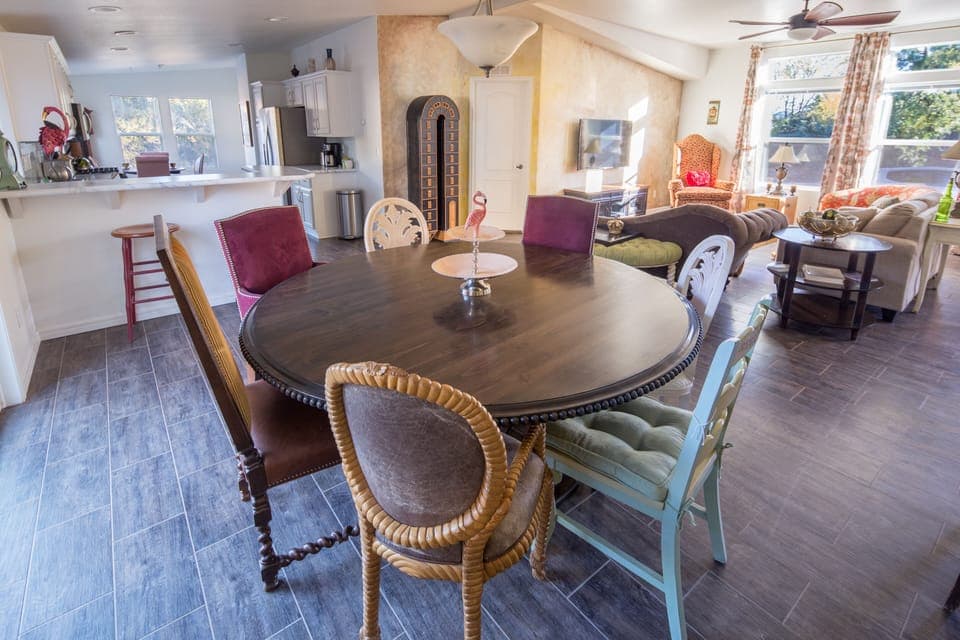 Mad Hatters dining table seats 8