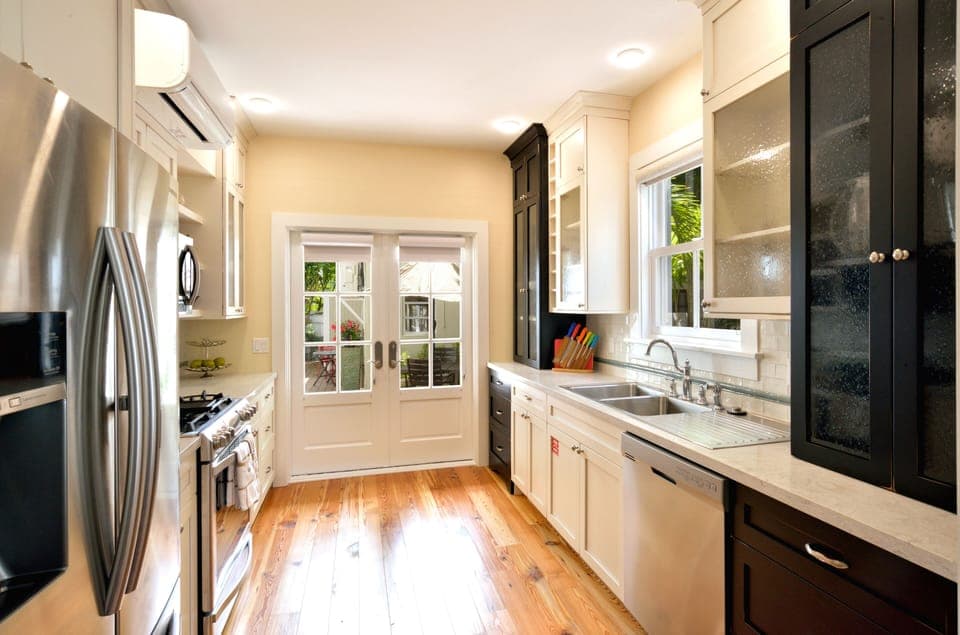 The kitchen on the first floor is fully equipped