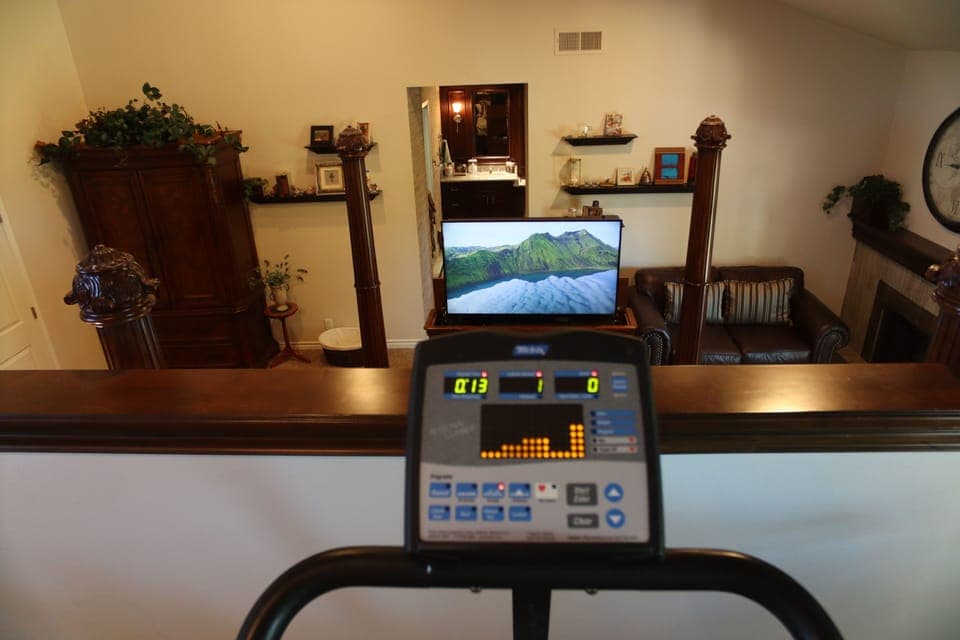 Stair climber with convenient tv 