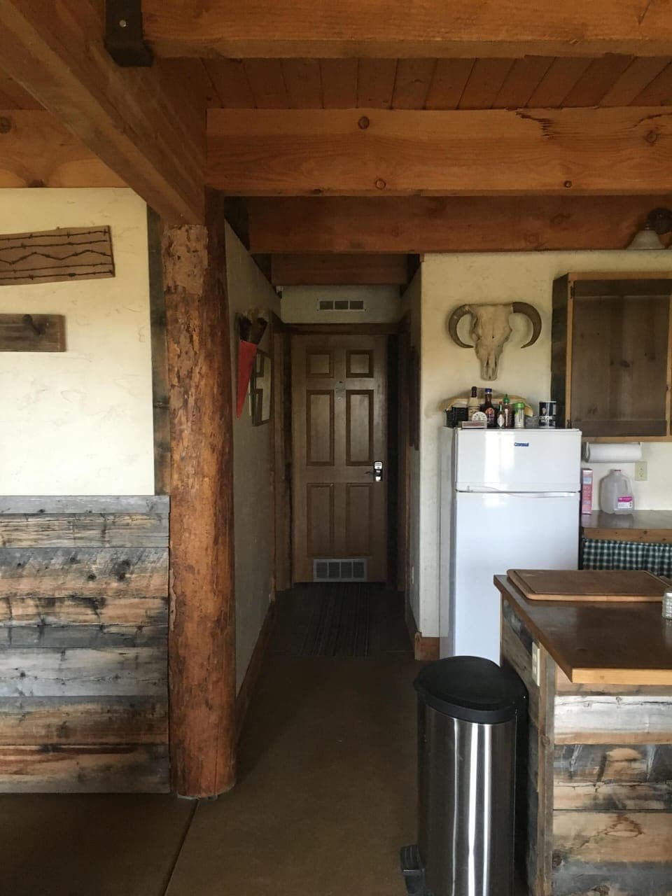 Hallway to bed and bath