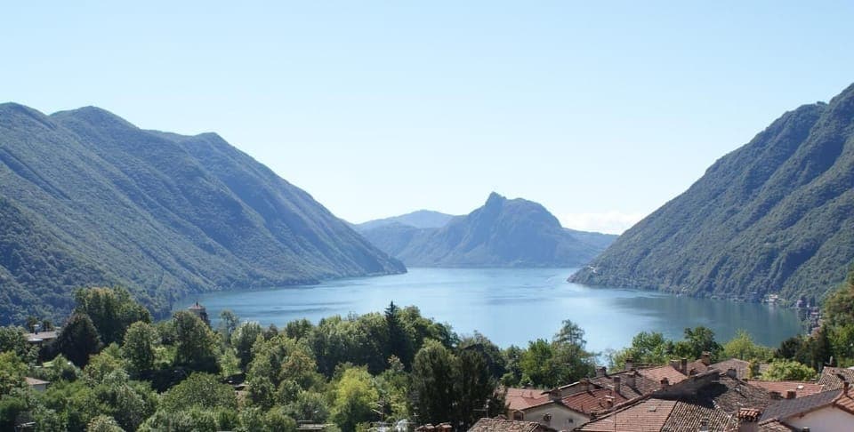 View from the second floor towards west on Lake Lugano