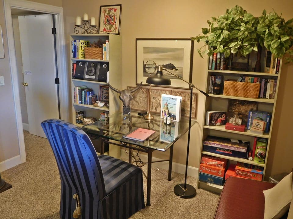 Study and the door to the back hall and bathroom. 