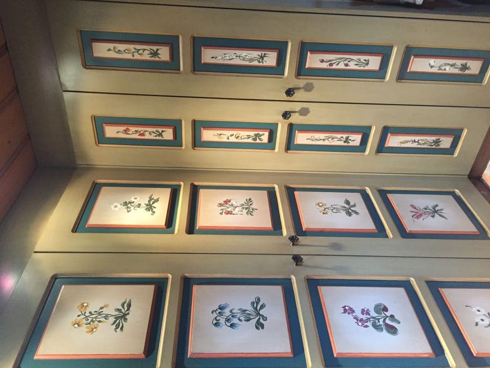 storage area in the hall. there is also a small ski room adjacent to the hall