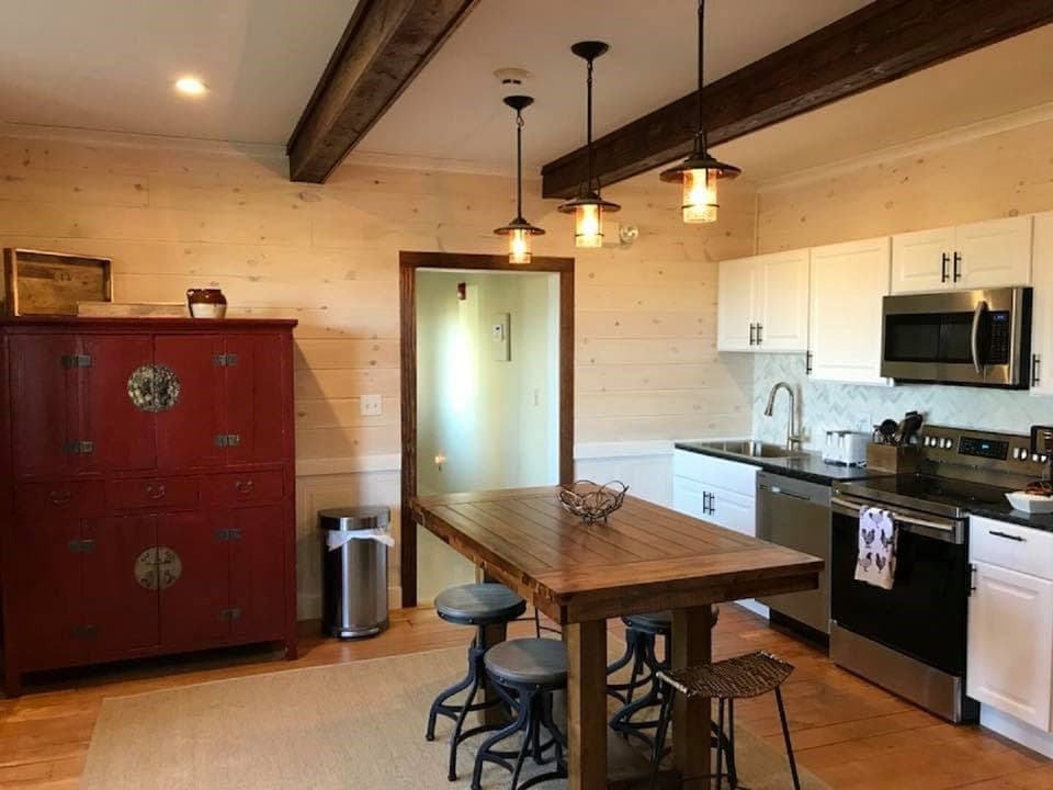 Nicely stocked kitchen