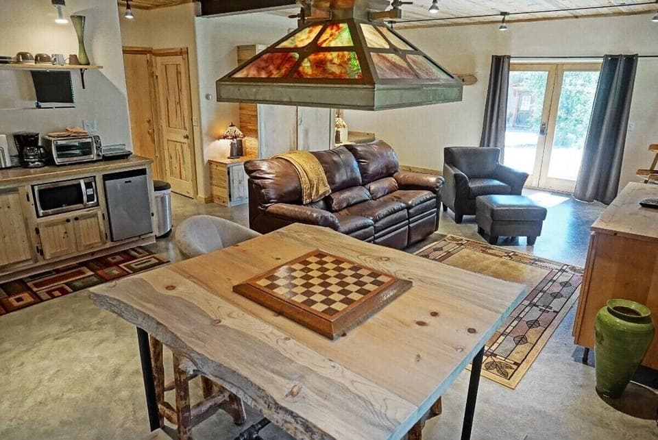Game or dining table in the lower living room