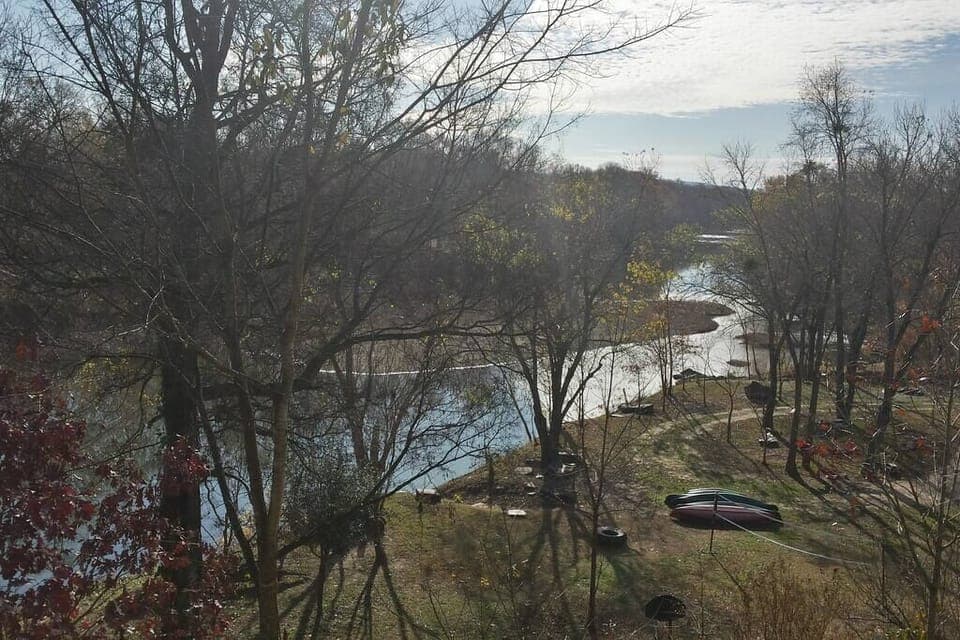Fall view of the Ouachita River from office