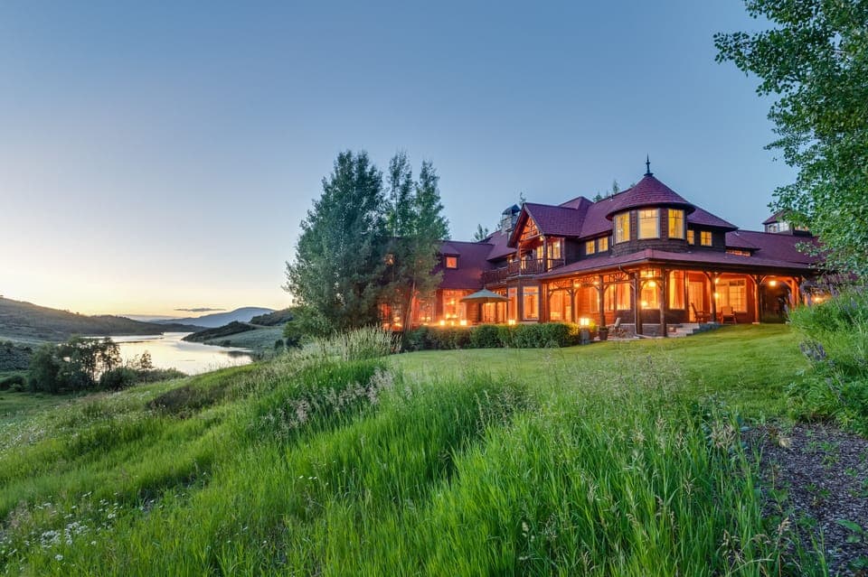 House in summer looking down toward lake