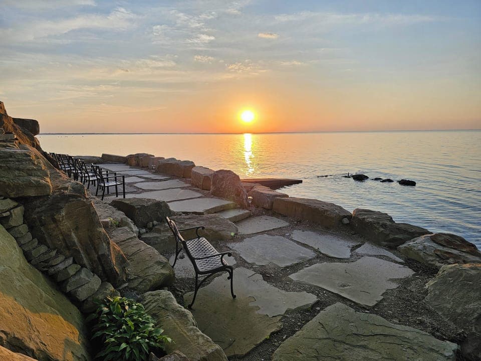 Sunset views from the patio terrace in the backyard!