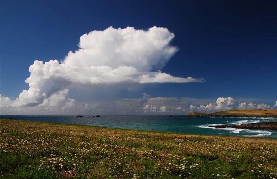 View from the fields above Treyarnon beach