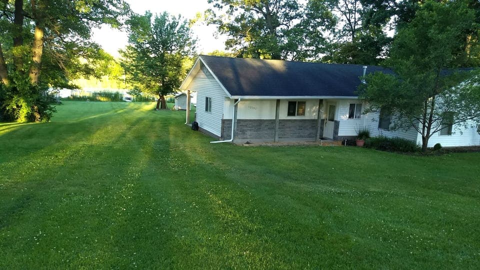 The front of our house from the top parking area.
