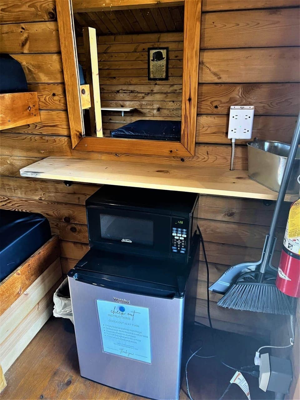 Dorm fridge and microwave