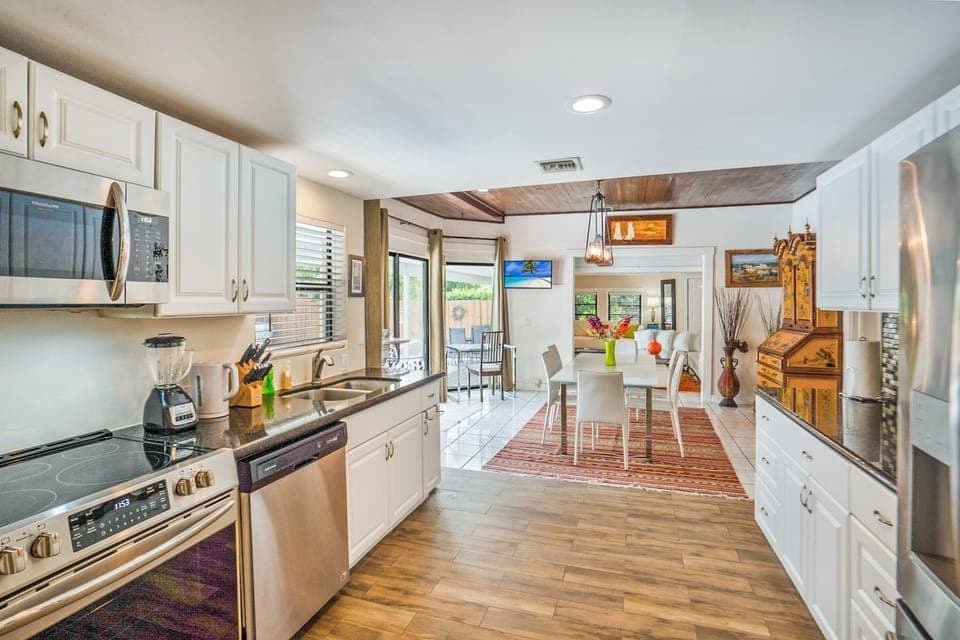 Fabulous kitchen with new stainless steel appliances.