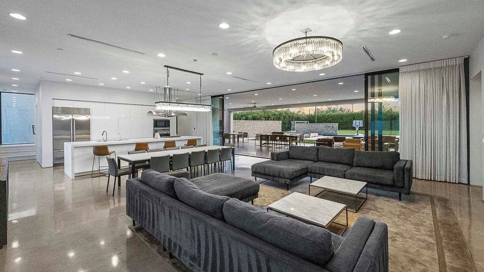 Spacious open-concept living area with indoor-outdoor flow.