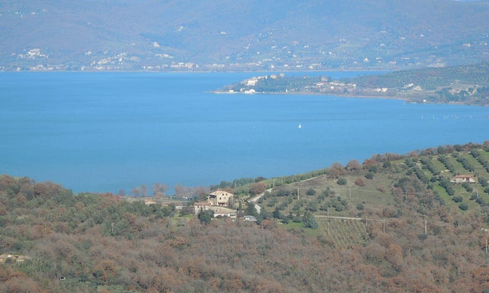 Panorama from the south with house in foreground.