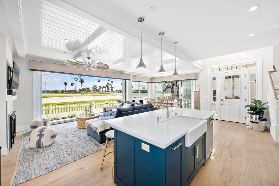 Great open floor-plan with pocket door opening to patio