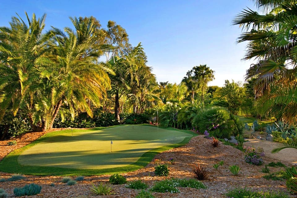 Golf hole and putting green