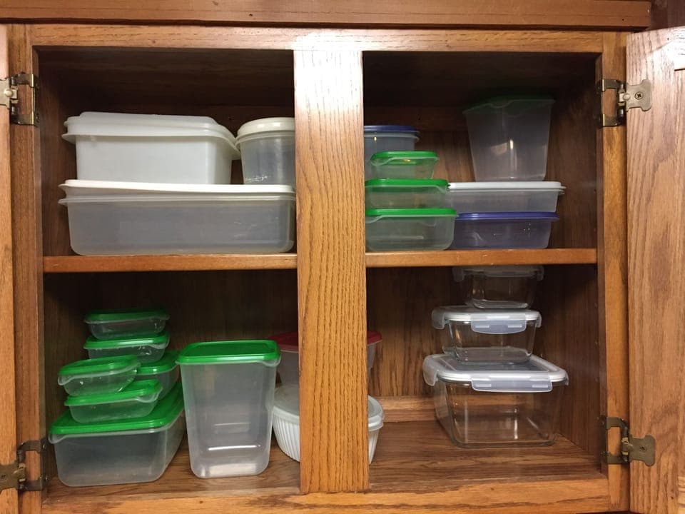 Lots of storage containers.