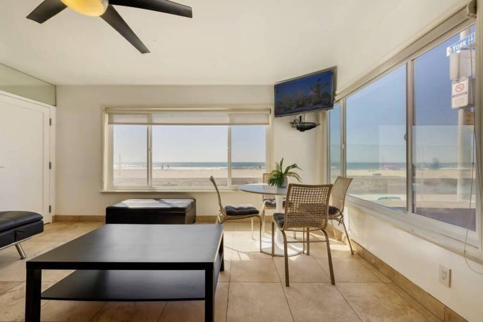 Unit 1 Living Room 180 degree full ocean view