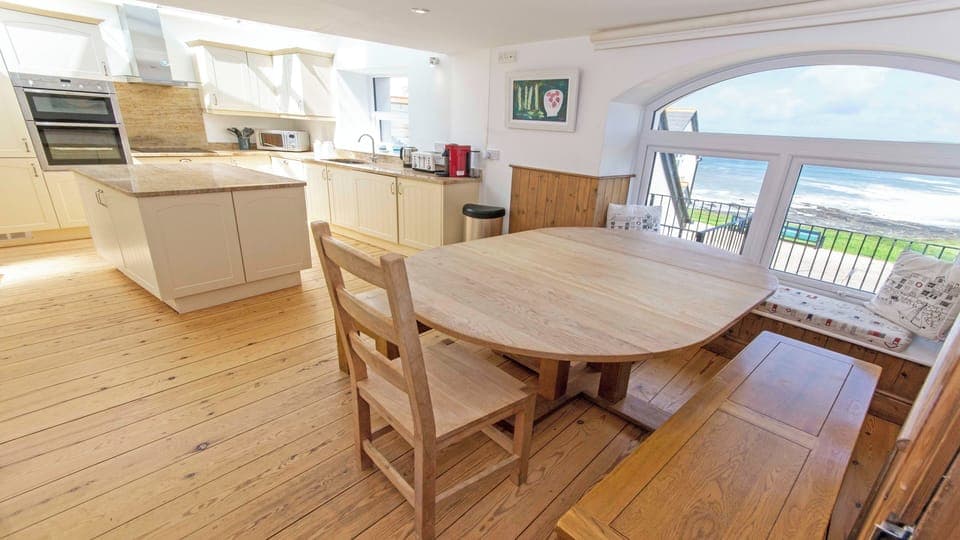 Kitchen Dining with an amazing view over Croyde Bay North Devon