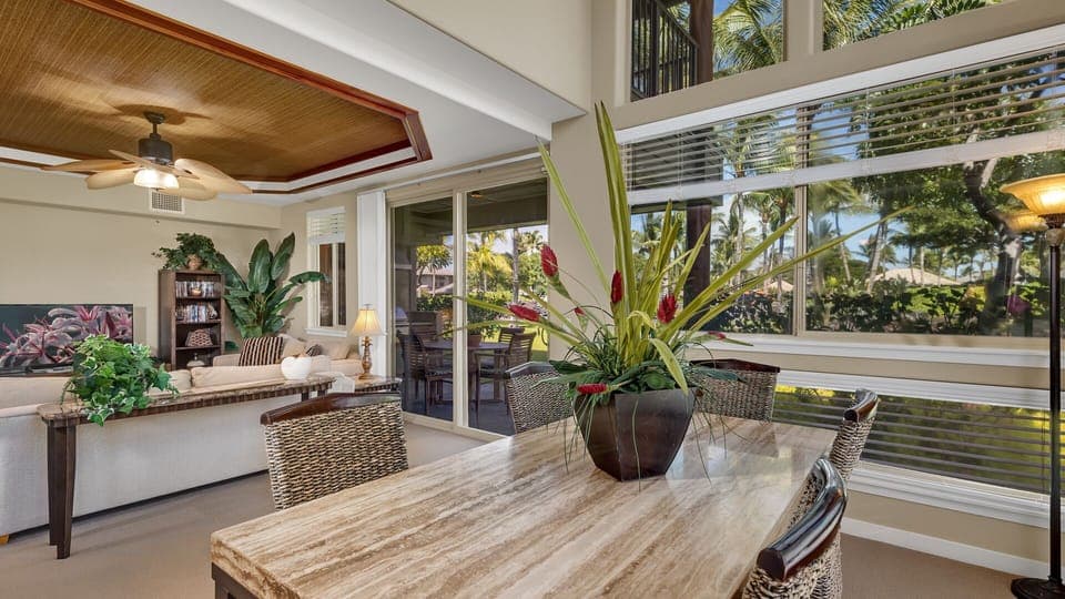 Dinning room table with room for eight. 