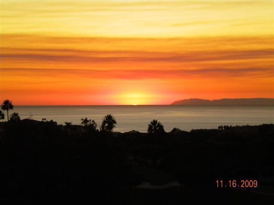 Sunset and Catalina Island view from Master Bedroom Balcony .