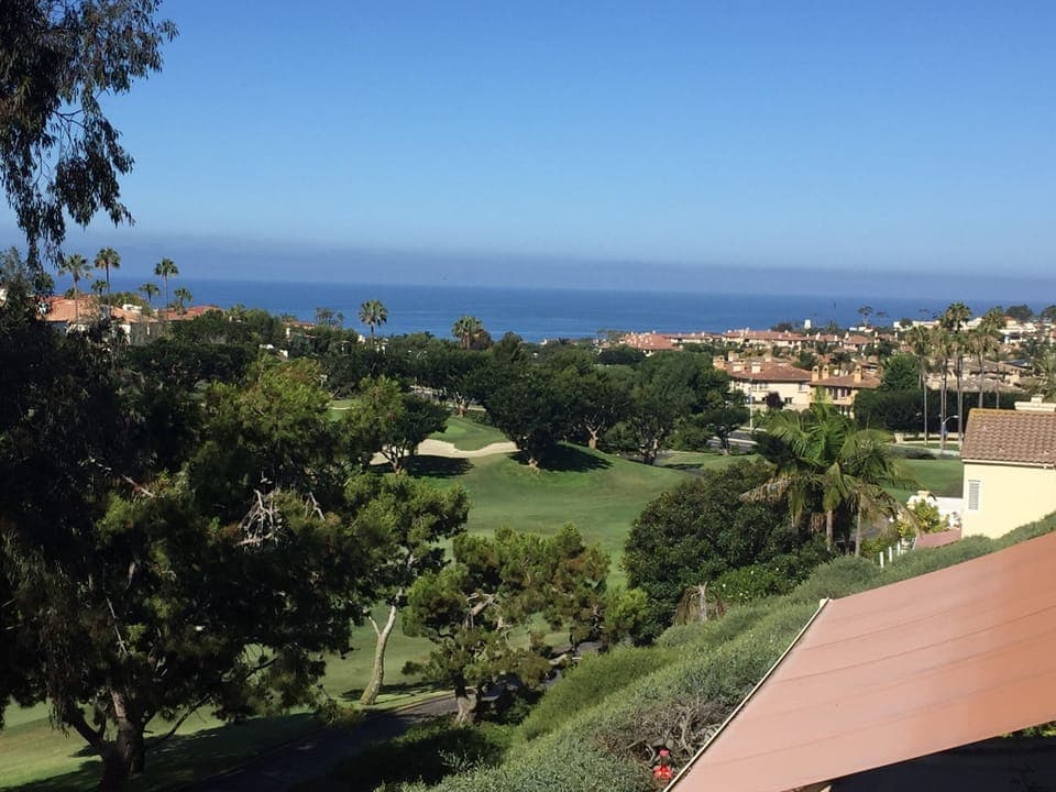 Golf Course and Ocean View from Master Bedroom Balcony. 