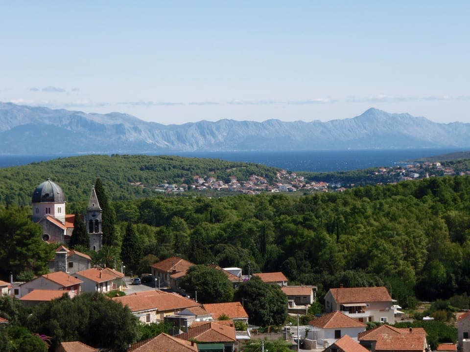 View from the terrace towards the Adriatic and the mainland beyond.