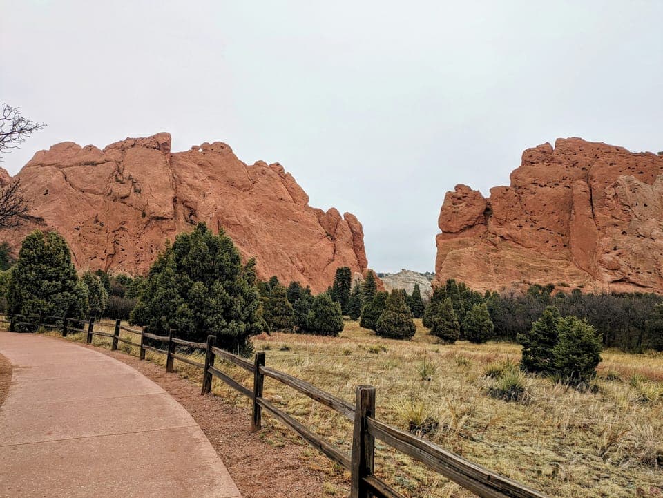 Famous Garden of the Gods red rocks—just a 1.5-mile walk away from our door!