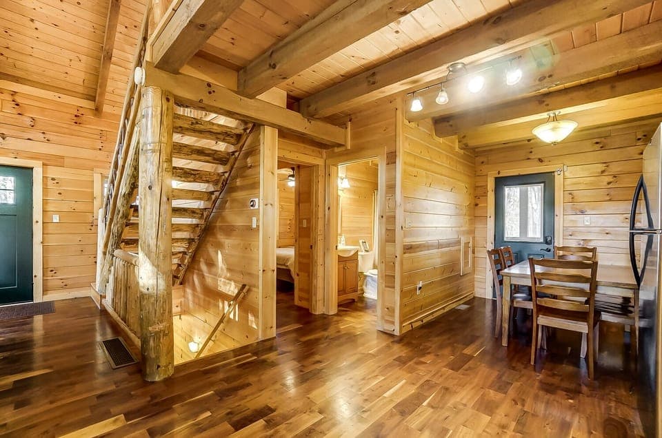 The main floor features both a bedroom and full bath.