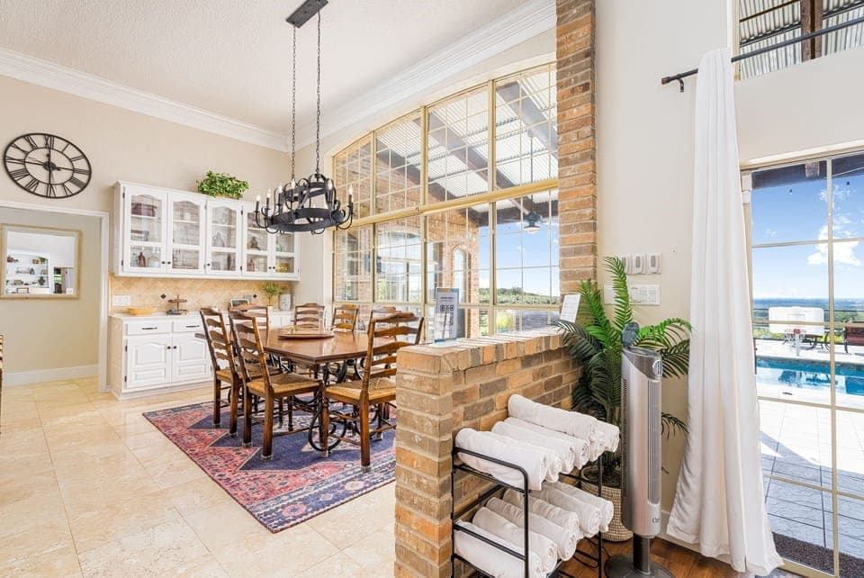Family room leading into the dining area.