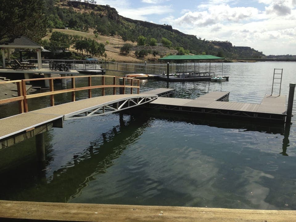 View from Deck of our shared boat ramp. (the one on the right).