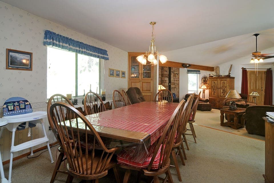 Dining room has seating for 10.  Highchairs are available for the littles.